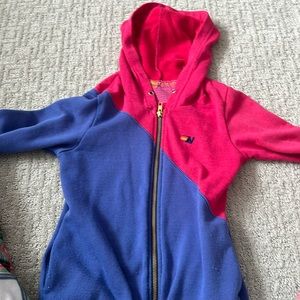 Aviator nation split pink and purple zip up hoodie